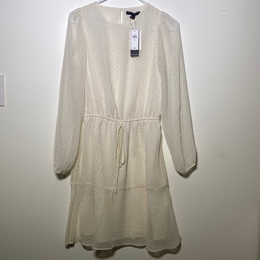 White dress with black dots
